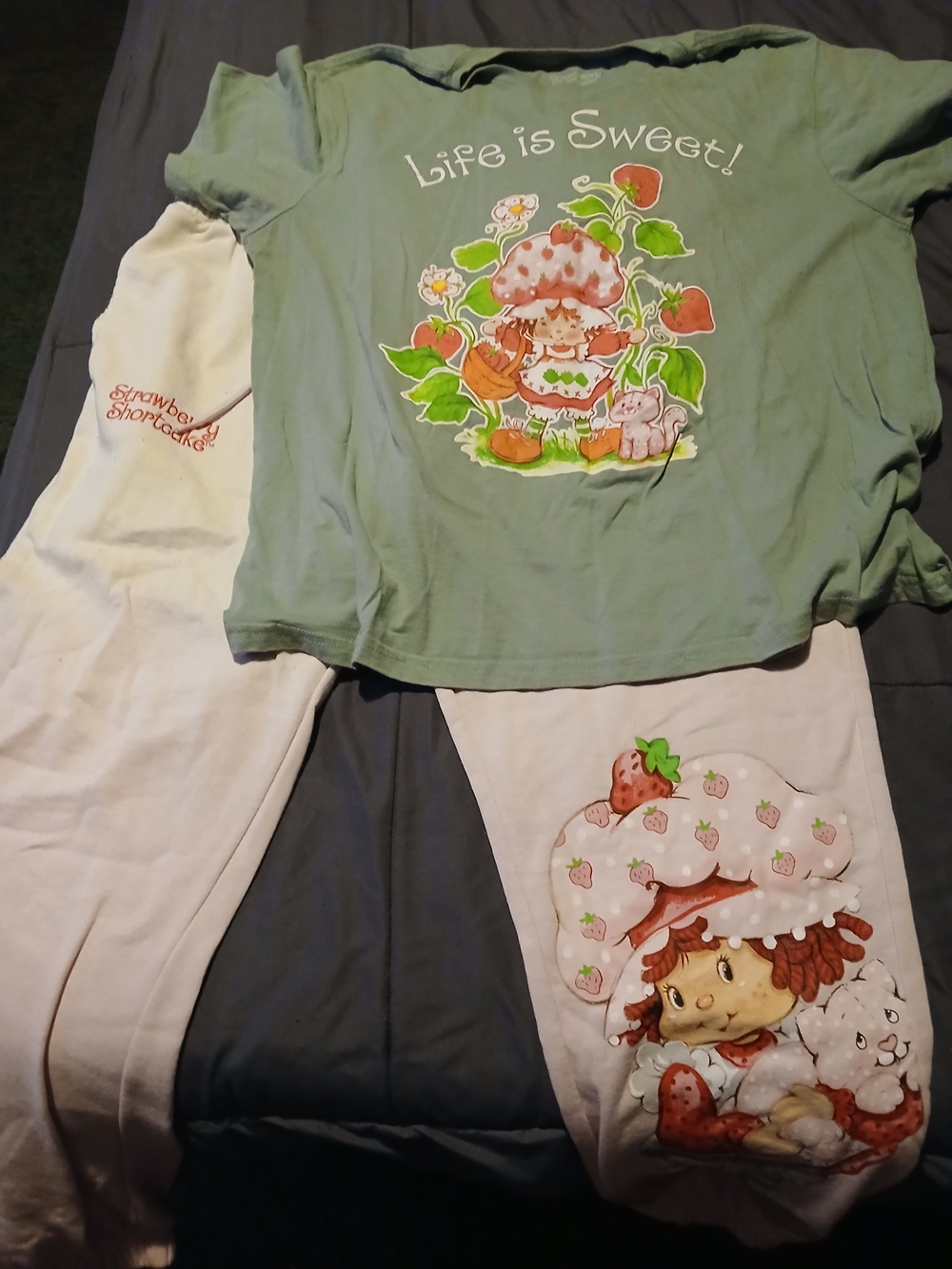 Life Is Sweet Strawberry Shortcake Pajama Set - Mint & White